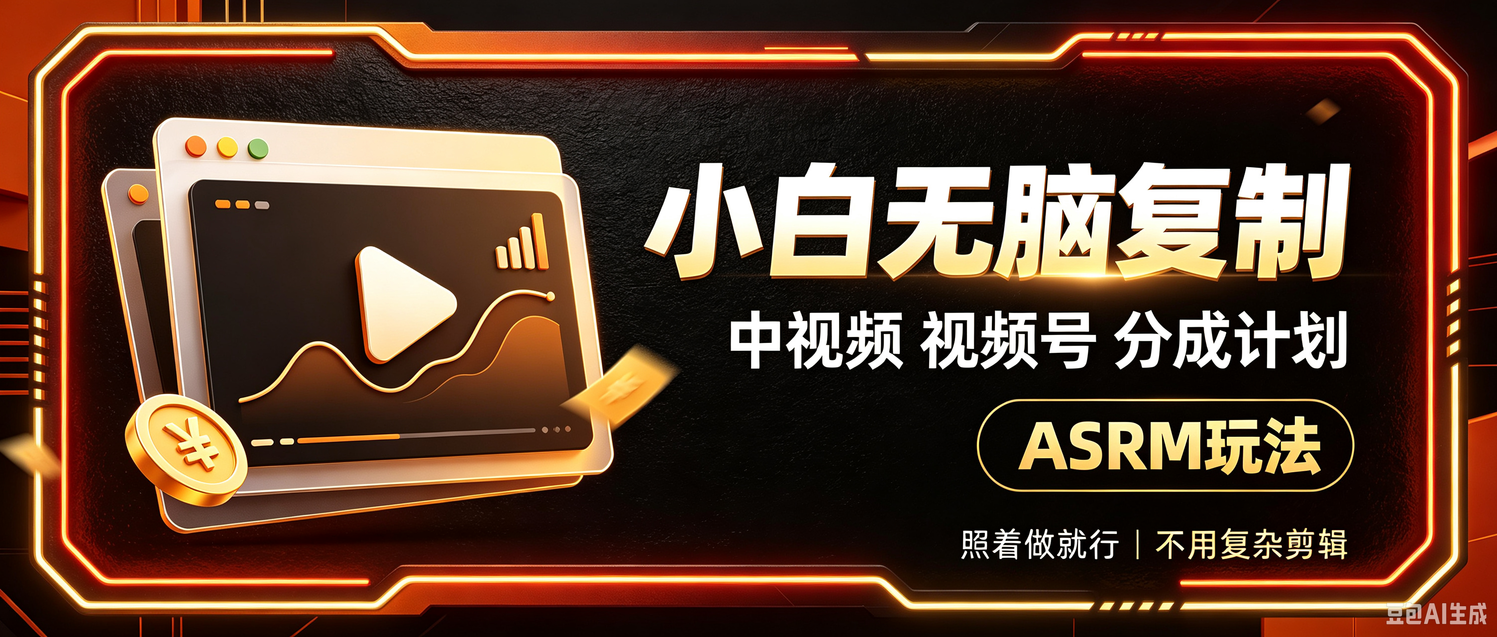 小白无脑复制-中视频视频号-分成计中视频ASRM
