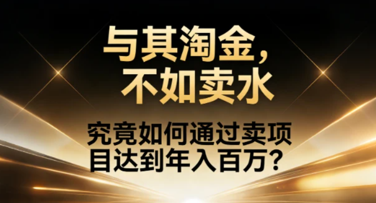 究竟如何通过卖项目达到年入百万?