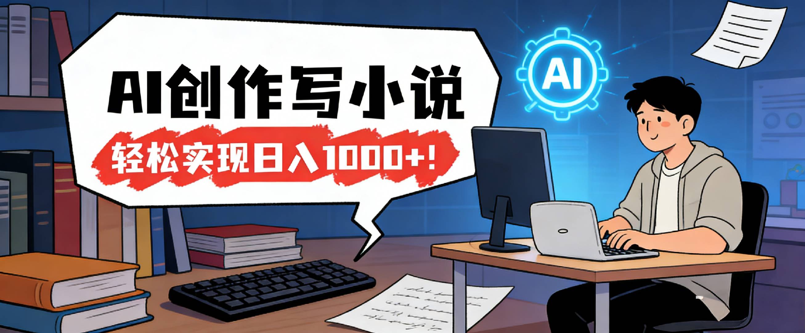 26年最新风口项目，AI工具创作写小说，轻松实现日入1000+