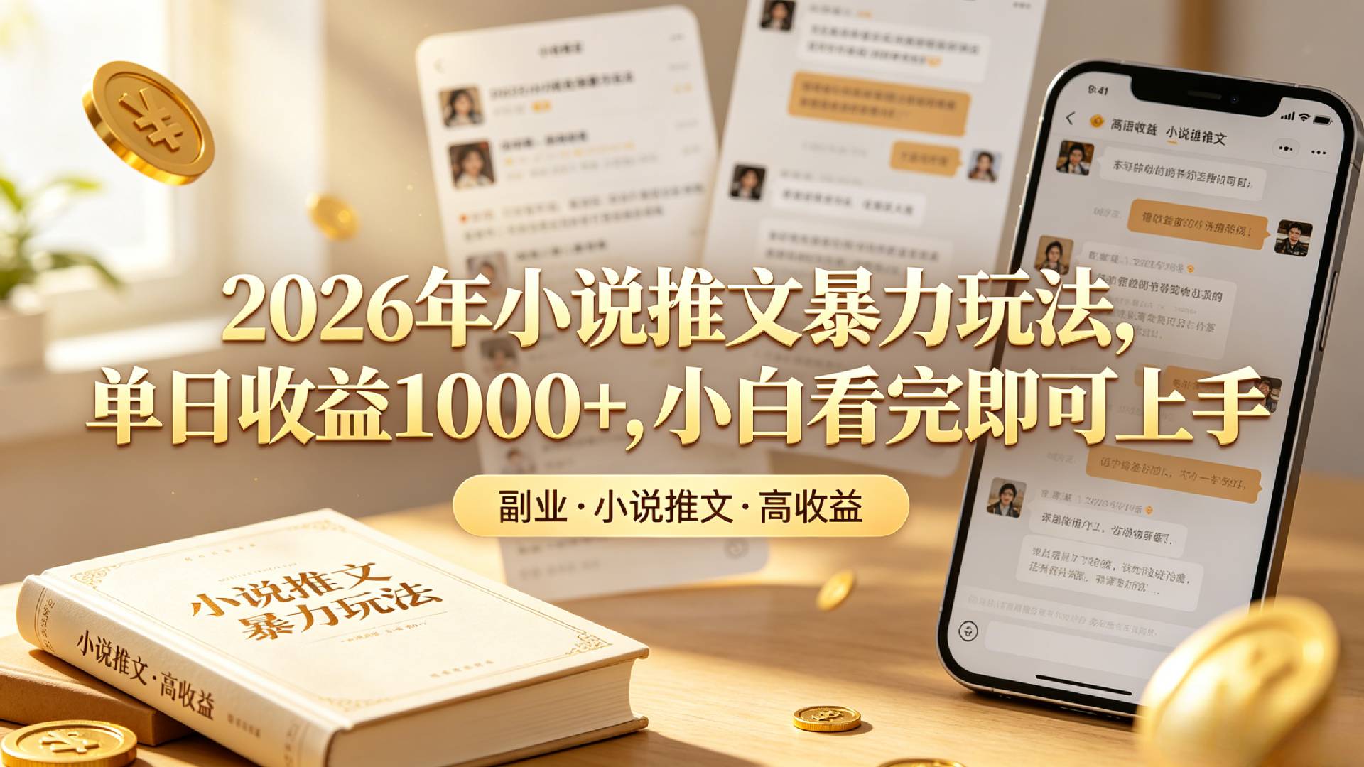 2026年小说推文暴力玩法，单日收益1000+，小白看完即可上手