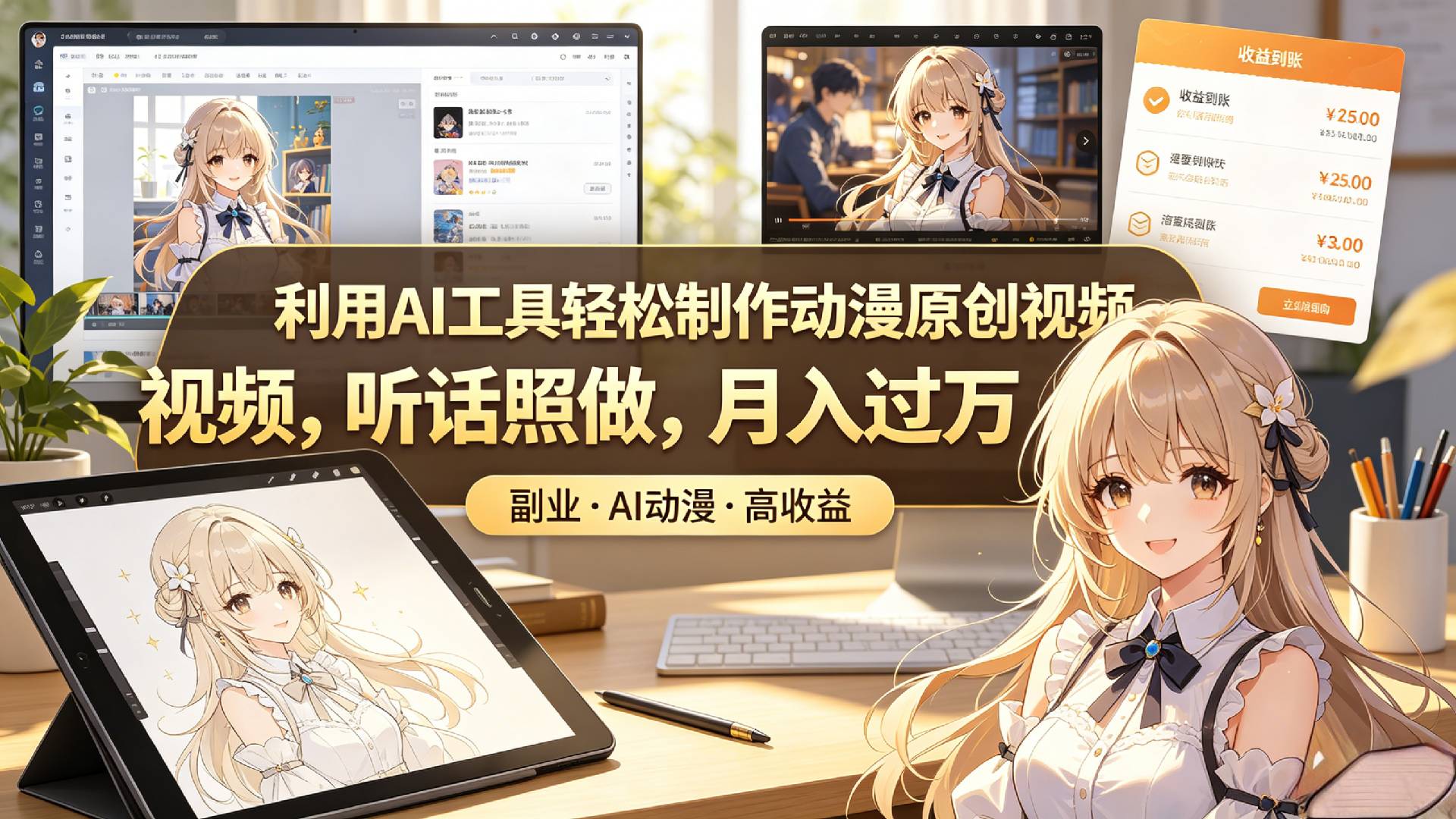 利用AI工具轻松制作动漫原创视频，听话照做，月入过万