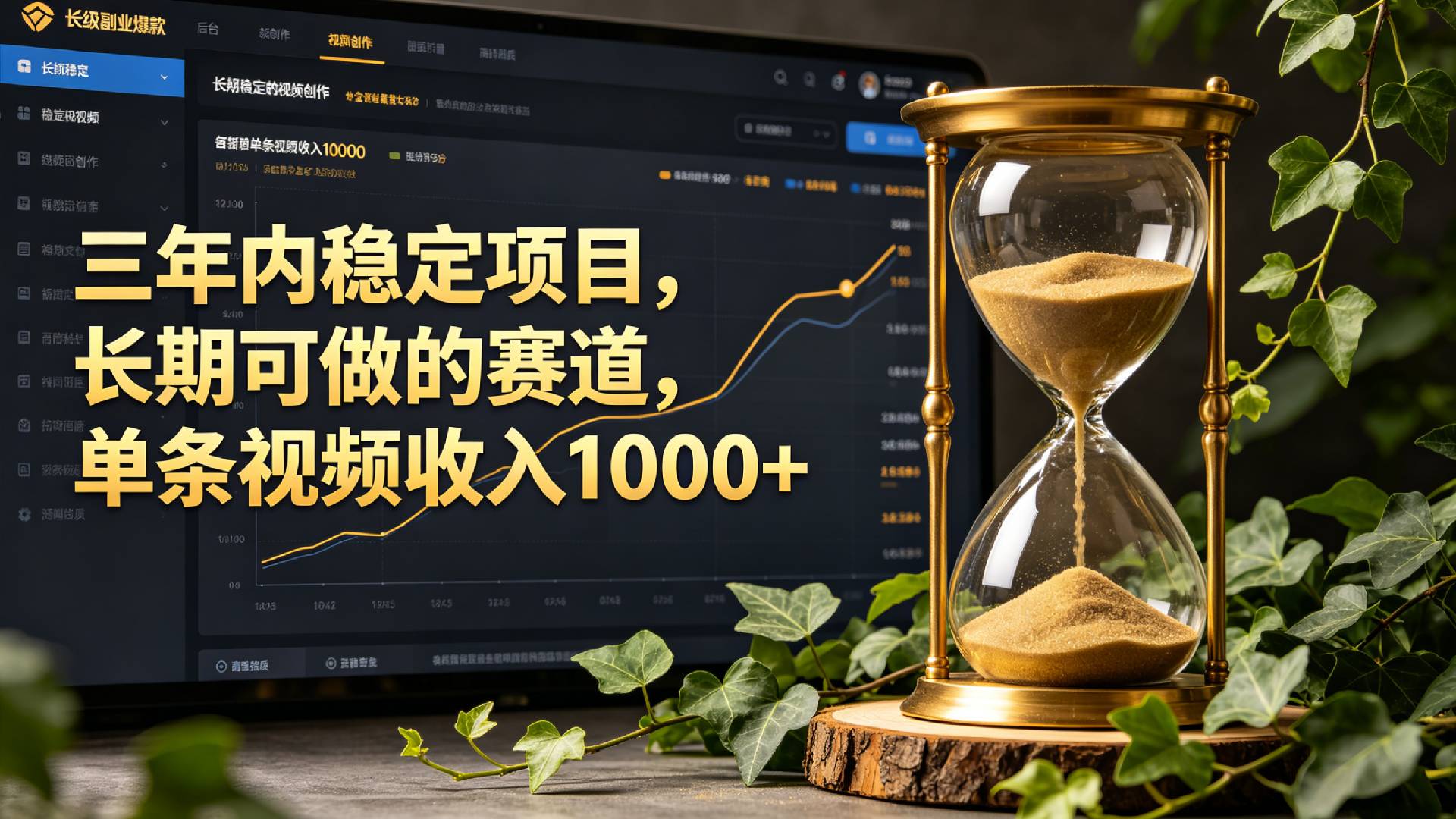 三年内稳定项目，长期可做的赛道，单条视频收入1000+