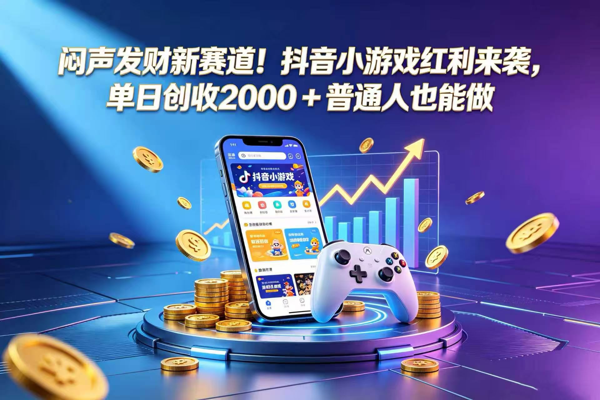 闷声发财新赛道！抖音小游戏红利来袭，单日创收 2000 + 普通人也能做