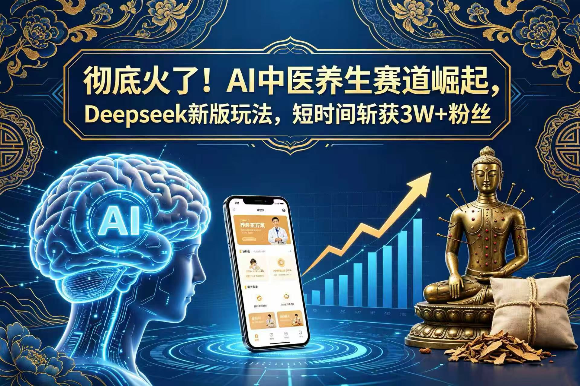 彻底火了！AI 中医养生赛道崛起，Deepseek 新版玩法，短时间斩获 3W + 粉丝