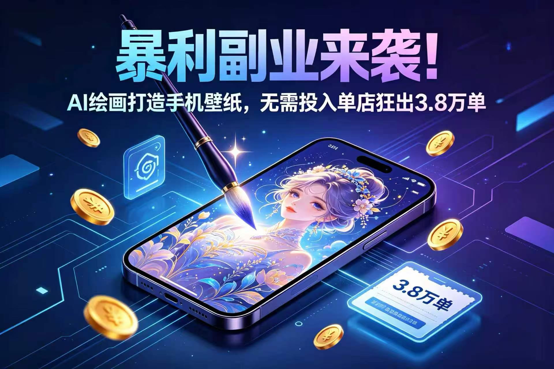 暴利副业来袭！AI 绘画打造手机壁纸，无需投入单店狂出 3.8 万单