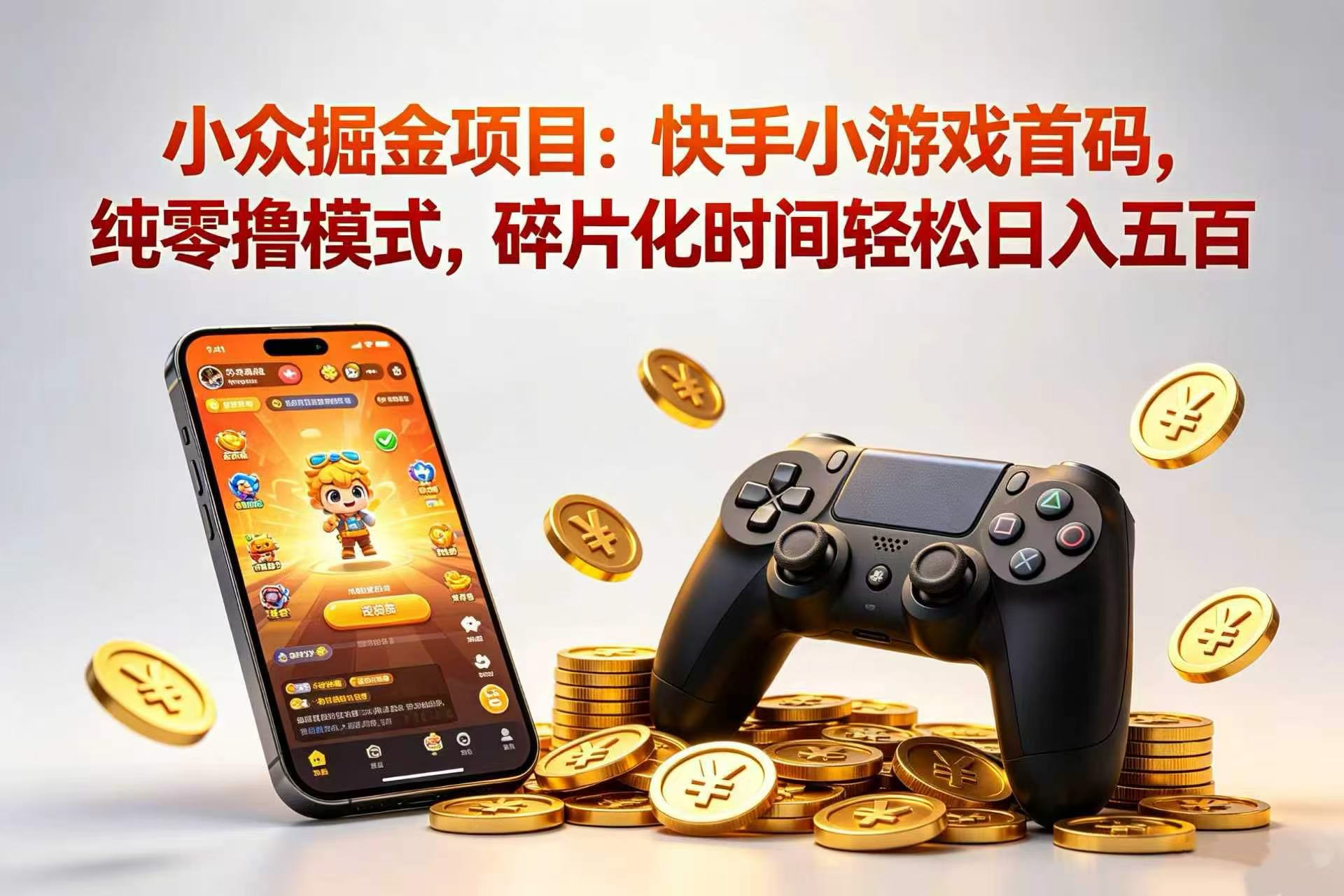 小众掘金项目：快手小游戏首码，纯零撸模式，碎片化时间轻松日入五百