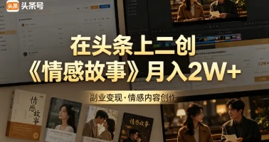 在头条上二创《情感故事》这个月我已经赚2W+