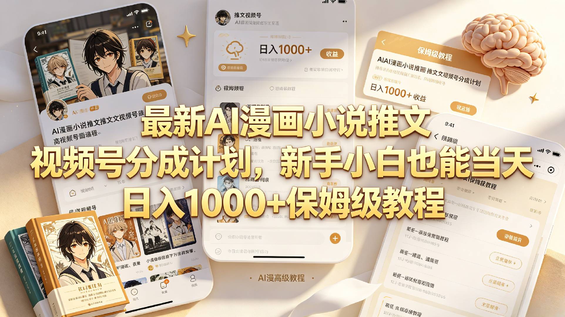 最新AI漫画小说推文视频号分成计划，新手小白也能当天日入1000+保姆级教程