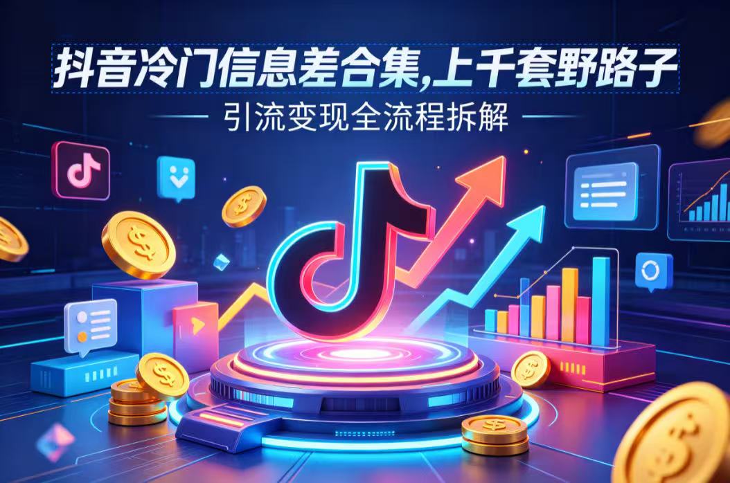 抖音冷门信息差合集，上千套野路子，引流变现全流程拆解