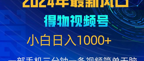 2024年5月最新蓝海项目，小白无脑操作，轻松上手，日入1000+