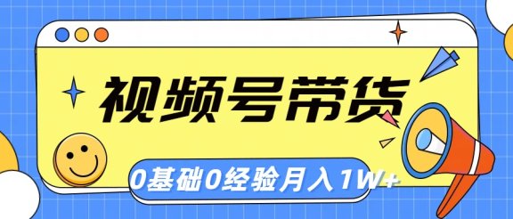 视频号轻创业带货，零基础，零经验，月入1w+