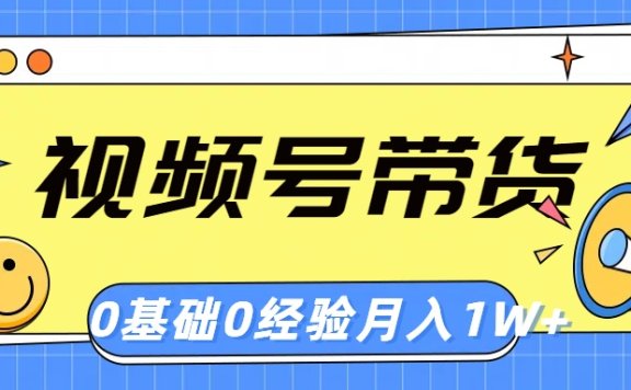 视频号轻创业带货,零基础,零经验,月入1w+