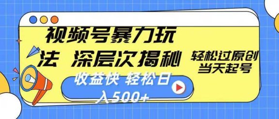 微信视频号分成计划，2024超受欢迎赛道，新手快速上手，配合暴力涨粉，条条爆，日入500+，适合新手宝妈学生党操作