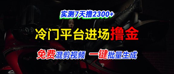 全新冷门平台vivo视频，快速免费进场搞米，通过混剪视频一键批量生成，实测7天撸2300+