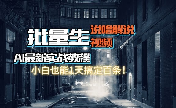 【AI最新实战教程】批量生成说唱解说视频，小白也能1天搞定百条！