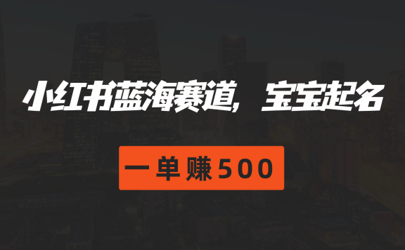 小红书蓝海赛道,软件自动化宝宝起名,一单赚500