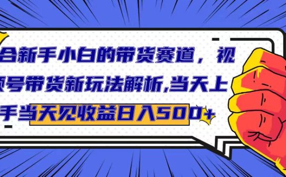 适合新手小白的带货赛道,视频号带货新玩法解析,当天上手当天见收益,日入500+