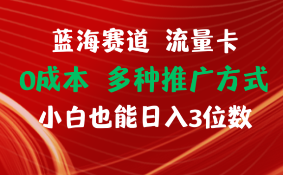 蓝海赛道流量卡0成本小白也能日入三位数