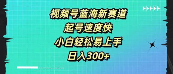 视频号蓝海新赛道，起号速度快，小白轻松易上手，日入300+