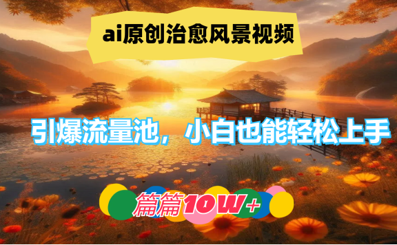 ai原创治愈风景视频,引爆流量池,小白也能轻松上手,篇篇10w+!