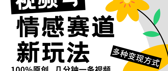 视频号情感赛道全新玩法，日入500+，5分钟一条原创视频，操作简单易上手，
