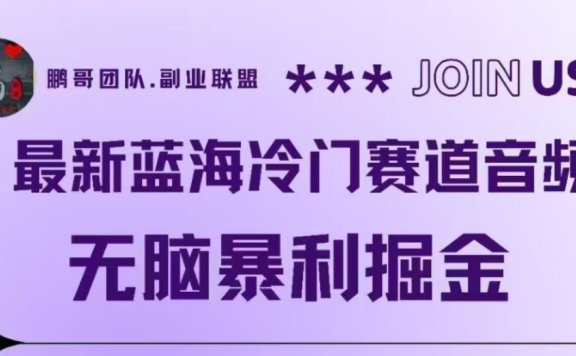 最新蓝海冷门赛道音频,无脑暴利掘金