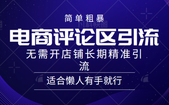 简单粗暴引流-电商平台评论引流大法,长期精准引流适合懒人有手就行,无需开店铺!