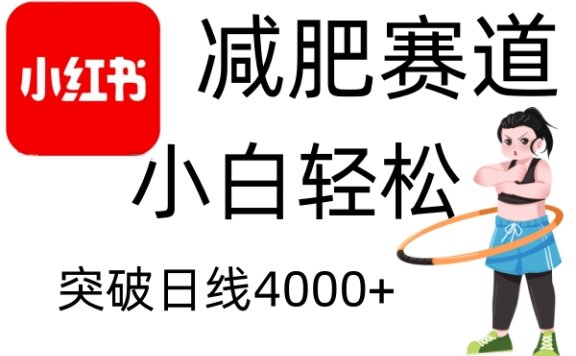 小红书减肥赛道,小白轻松日利润4000+