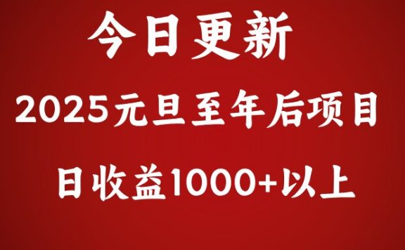 翻身项目,日收益1000+以上