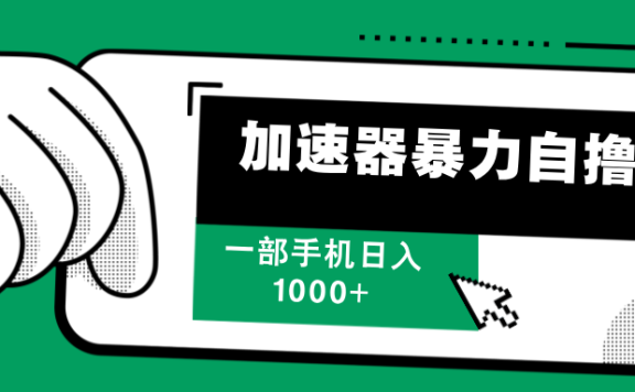 加速器暴力自撸，赚多少自己说了算，日入1000+
