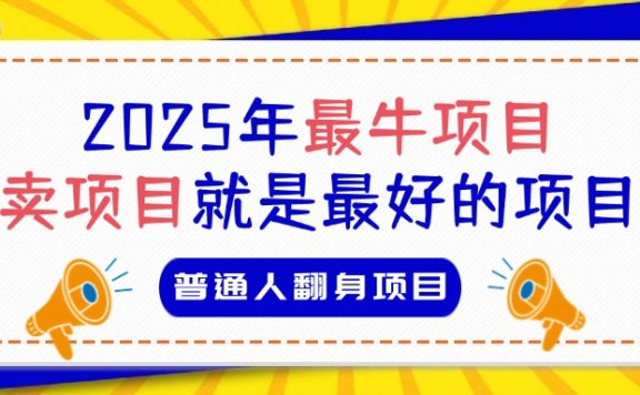 必看!2025年普通人翻身项目,互联网创业天花板