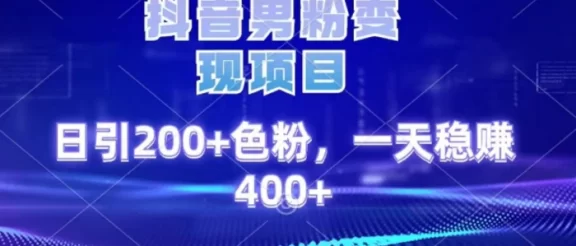 2025最新男粉项目 日引200 轻松月入2w+