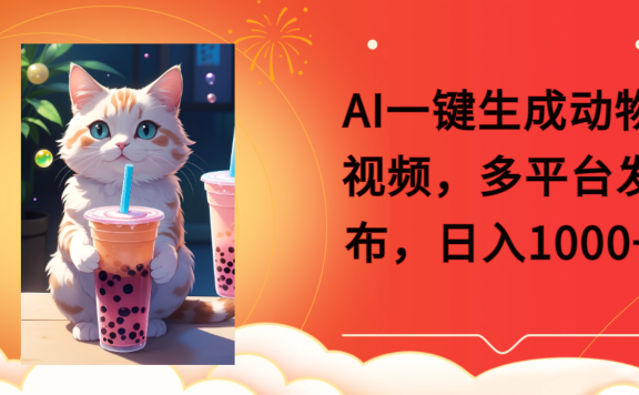 AI一键生成动物搞笑视频,多平台发布,轻松破千万播放,日入2000+