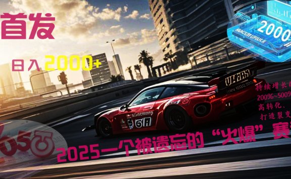 全网首发:2025一个被遗忘的“火爆”赛道轻松日入2000+