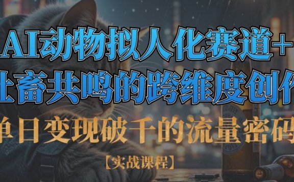 单日变现破千的流量密码,AI动物拟人化赛道+社畜共鸣的跨维度创作