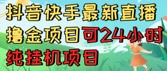 抖音快手最新直播撸金项目可24小时纯挂机项目