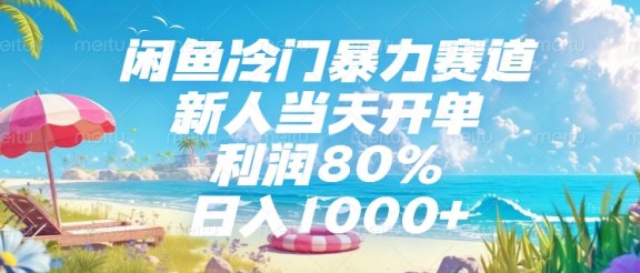 闲鱼冷门暴力赛道，新人当天开单，利润80%，日入1000+