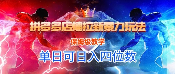 拼多多店铺拉新暴力玩法，保姆级教学，单日可入四位数