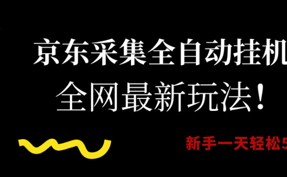 京东采集全自动挂机，全网最新玩法，新手一天轻松500+