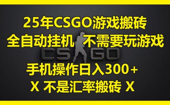 25年CSGO游戏搬砖，全自动挂机，不需要玩游戏，手机操作日入300+。(不是汇率搬砖)