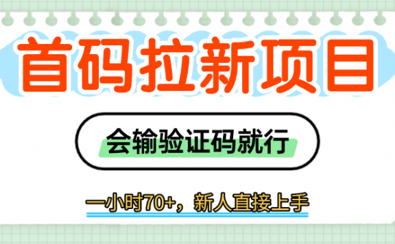 首码拉新,会输入验证码就行,一小时70+