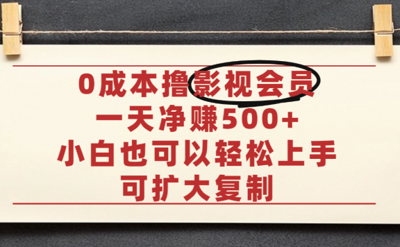 亲测,0成本可批量操作,靠卖影视会员实测月入30000+