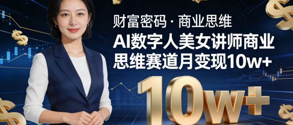 AI 数字人美女讲师！商业思维赛道咋做到月变现 10w+？