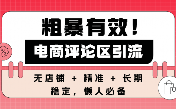 粗暴有效！电商评论区引流，无店铺 + 精准 + 长期，懒人必备