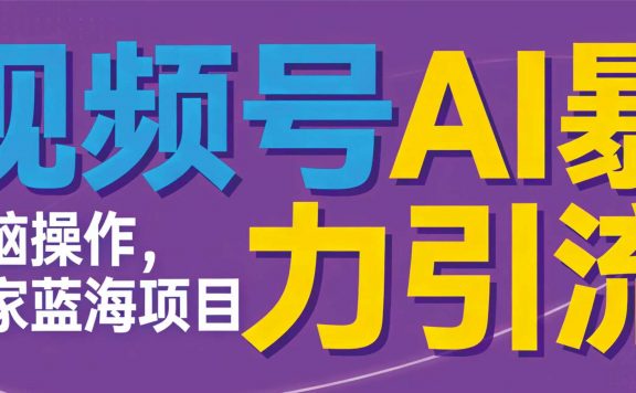 视频号ai暴力引流项目，无需后端，无脑操作，做就有效，独家蓝海项目！！！