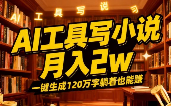 2026年AI工具写小说,一键生成120万字，躺着也能赚，月入2w+