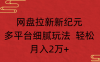 网盘拉新，新纪元多平台，细腻玩法，轻松月入2万+