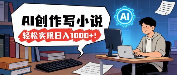 26年最新风口项目，AI工具创作写小说，轻松实现日入1000+