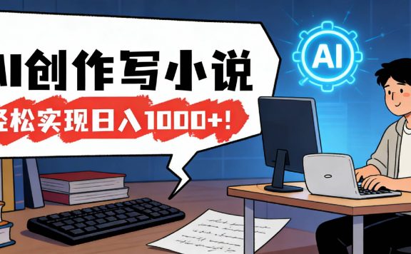 26年最新风口项目,AI工具创作写小说,轻松实现日入1000+