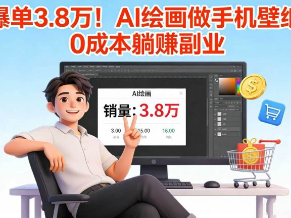 爆单 3.8 万！AI 绘画做手机壁纸，0 成本躺赚副业